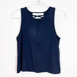 PEACH NAVY BLUE STRAPOY BACK SLEEVELESS TANK TOP WOMENS SZ XXS